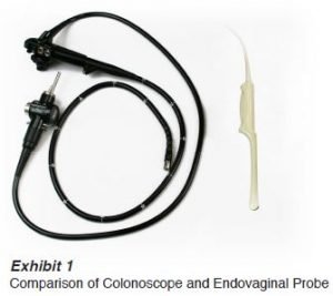 Comparison of colonoscope and endovaginal probe